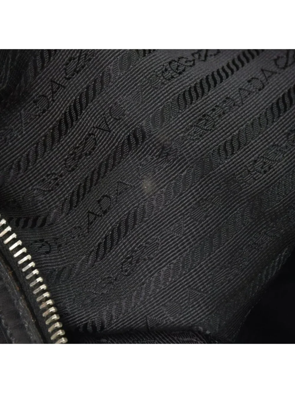 Prada Bag Triangle Logo Nylon Black Silver